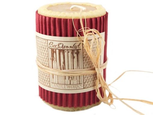 HoneyComb Wrapped Pillar Candle - approx .3" x 3"